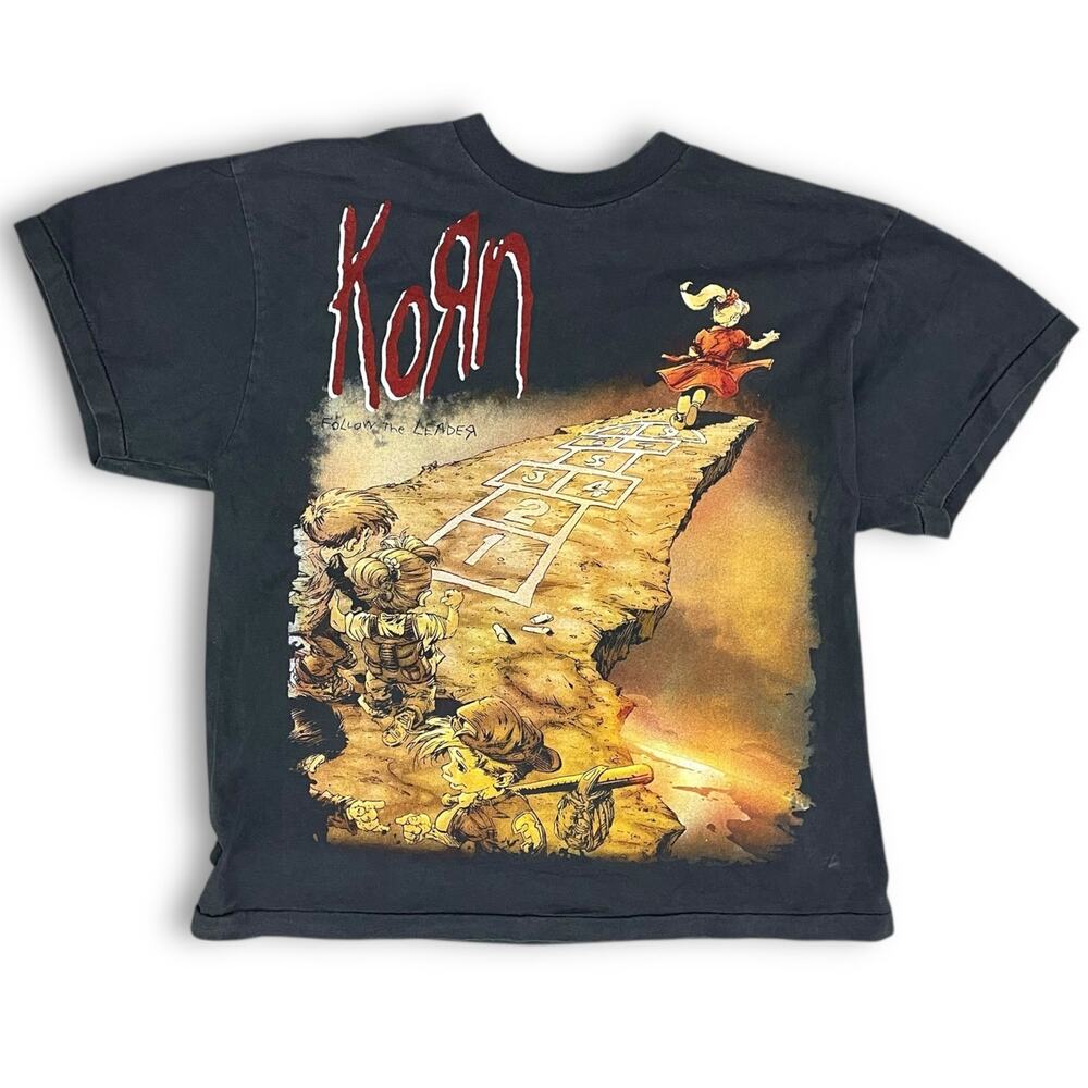 Vintage 1998 Korn “Follow the Leader” T-Shirt – Front & Back Print – XL